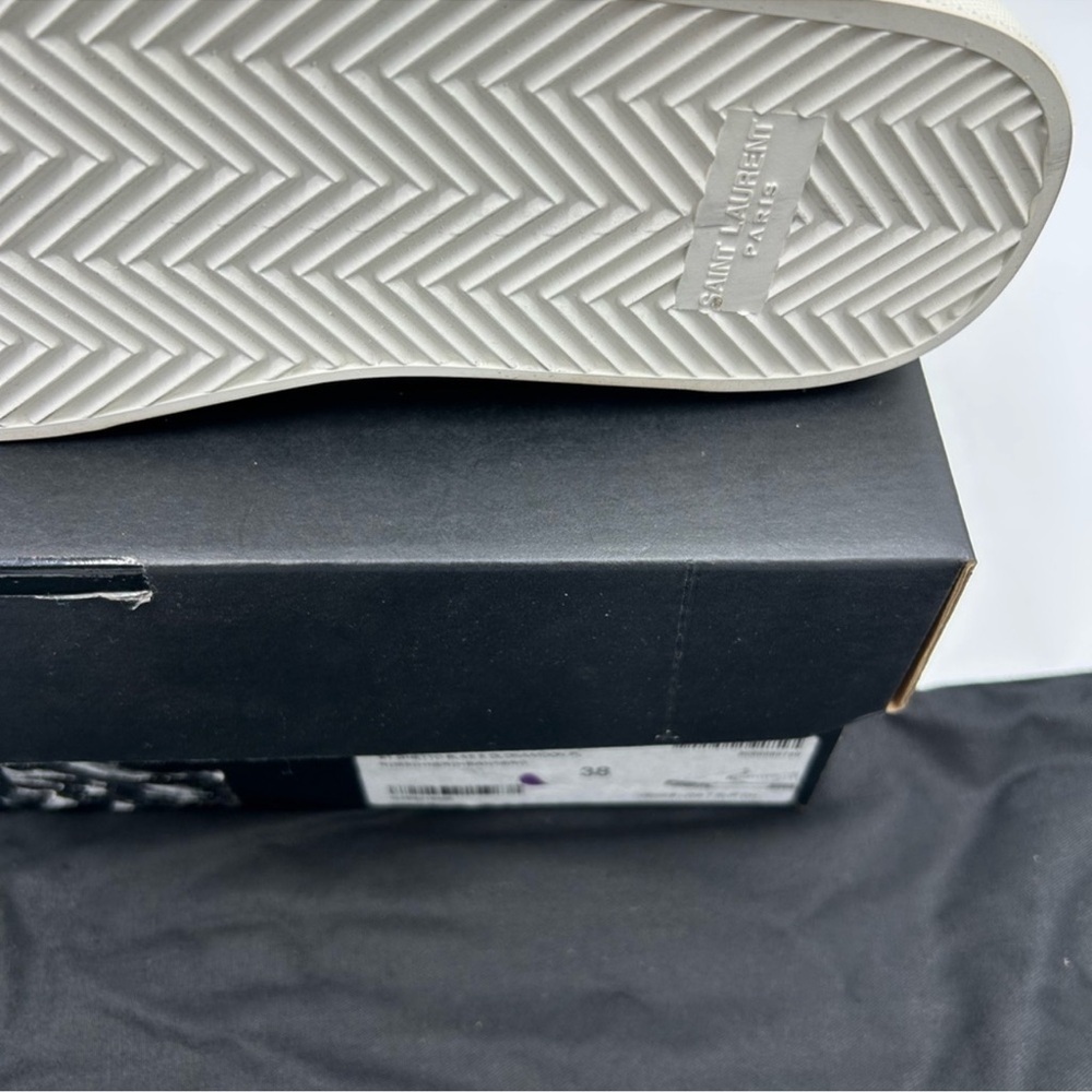 Women’s Saint Laurent Venice radio print slip on sneakers size 38 made in Italy - Picture 8 of 11